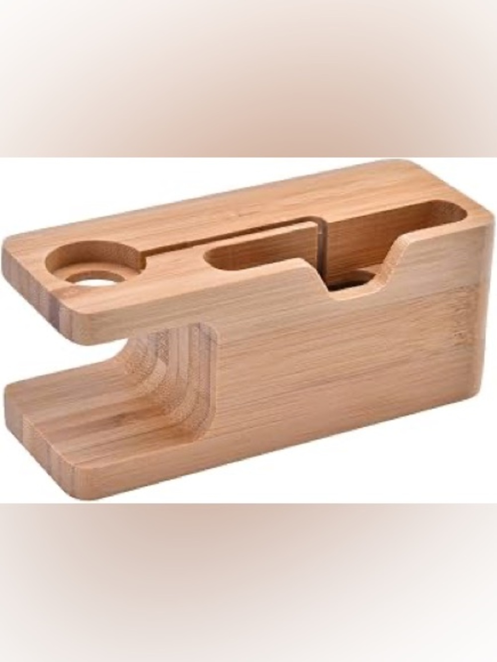Bamboo Phone Watch Charging Station Dock